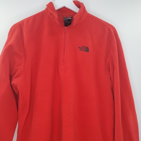 The North Face Polartec Quarter Zip Fleece Sweater Red - Picture 2 of 8